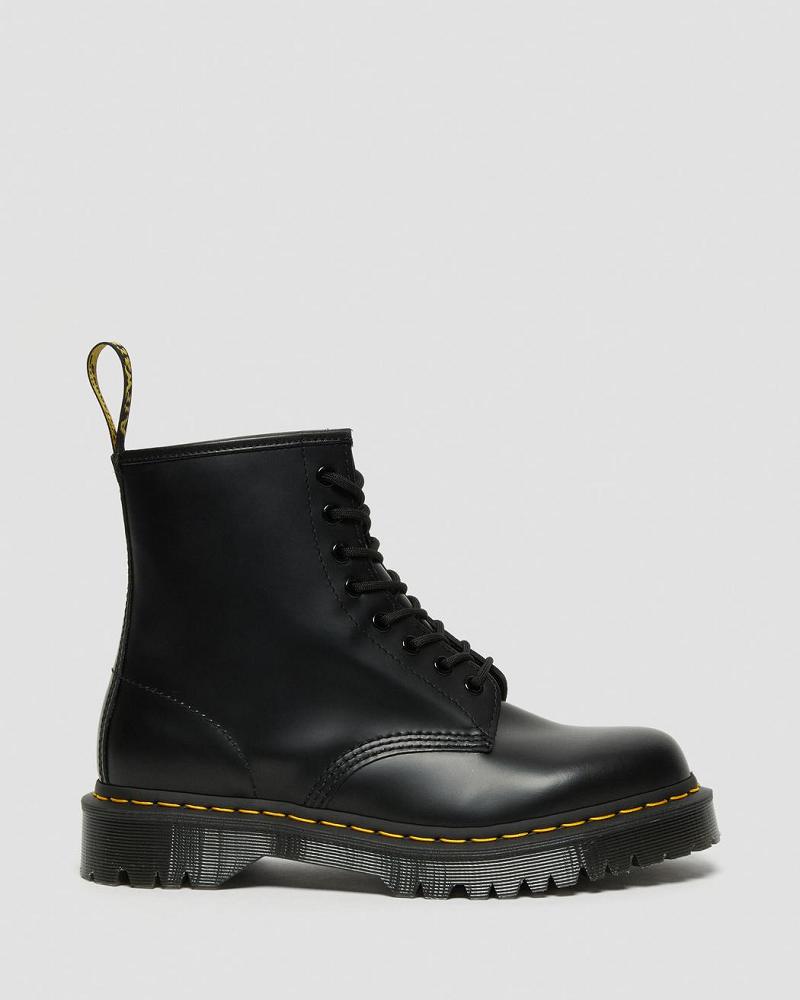 Dr Martens 1460 Bex Smooth Læder Platform Støvler Dame Sort | DK 230JPQ